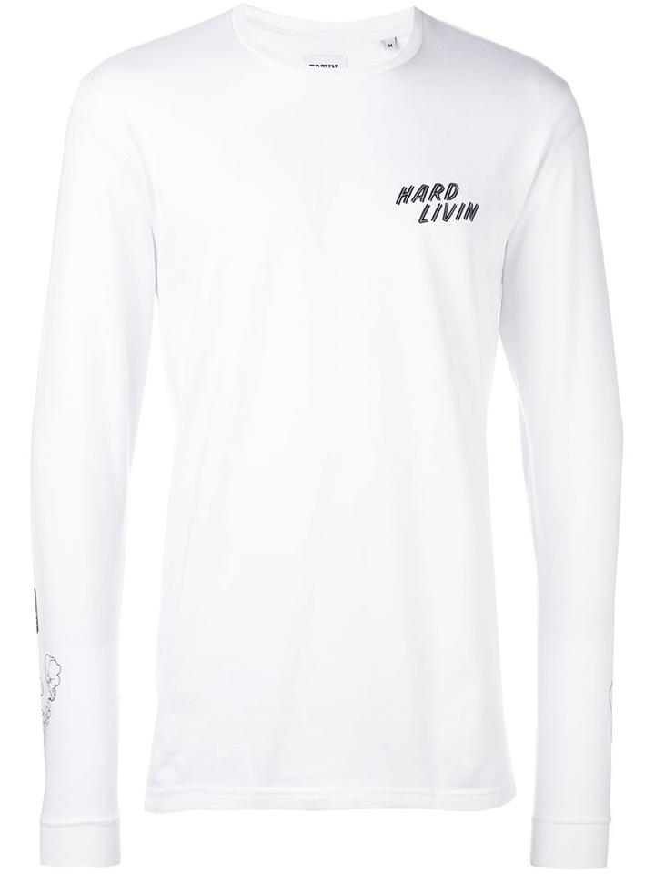 Edwin 'hard Livin' T-shirt, Men's, Size: Medium, White, Cotton