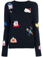 Chinti & Parker Cashmere Hello Kitty Patch Sweater - Blue