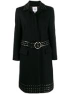 Moschino Pre-owned 2000's Studded Midi Coat - Black