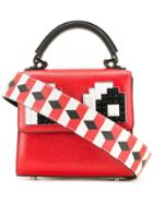 Les Petits Joueurs Micro Alex Eyes Tote, Women's, Red, Calf Leather