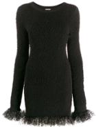 Saint Laurent Tulle Trimmed Dress - Black