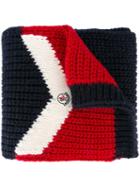 Moncler Tri-colour Knitted Scarf, Men's, Blue, Wool/alpaca/acrylic