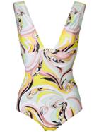Emilio Pucci Printed Plunge Swimsuit - Multicolour