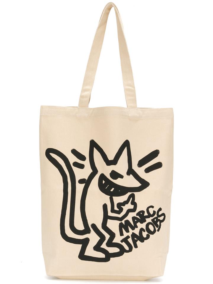 Marc Jacobs Stinky Rat Print Canvas Bag - Nude & Neutrals