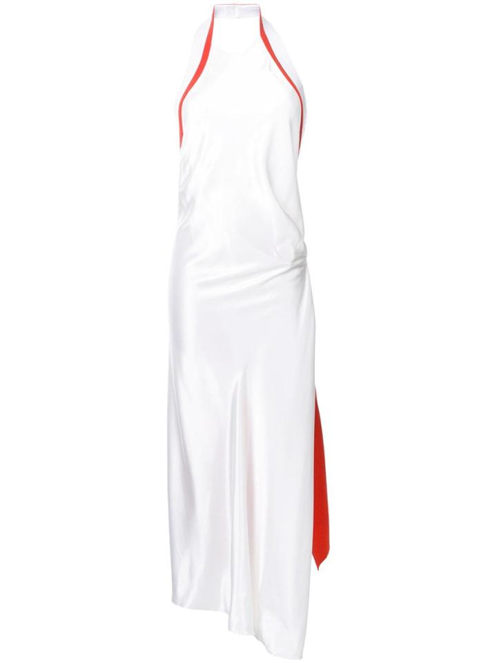 Mugler Leather Paneled Dress - White