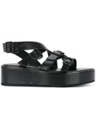 Ann Demeulemeester Strapped Platform Sandals - Black