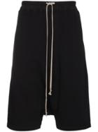 Rick Owens Drkshdw Black Drop Crotch Shorts