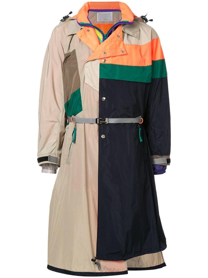 Kolor Contrasting Panel Trench Coat - Multicolour
