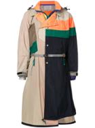 Kolor Contrasting Panel Trench Coat - Multicolour