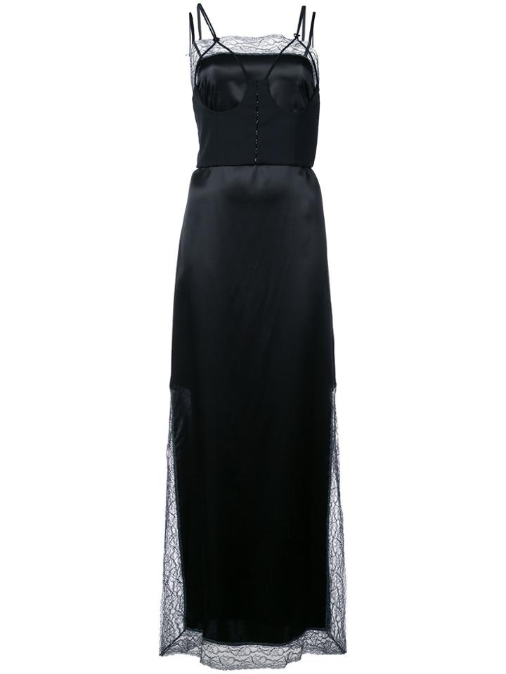 Maison Margiela Lace-hem Maxi Dress - Black