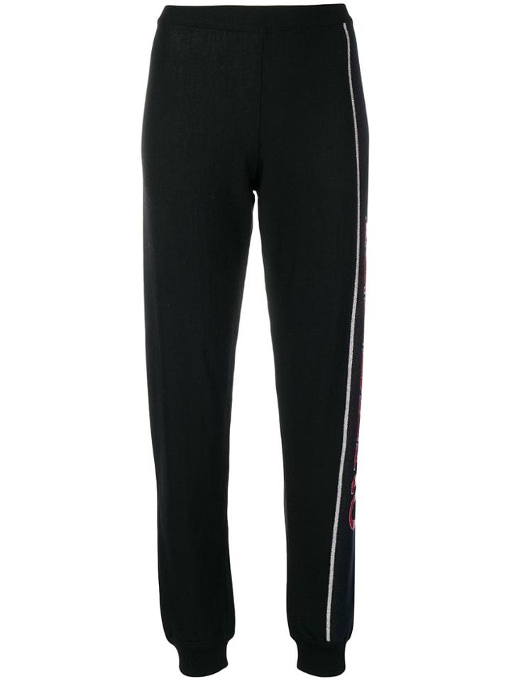 Iceberg Logo Intarsia Knit Track Pants - Black