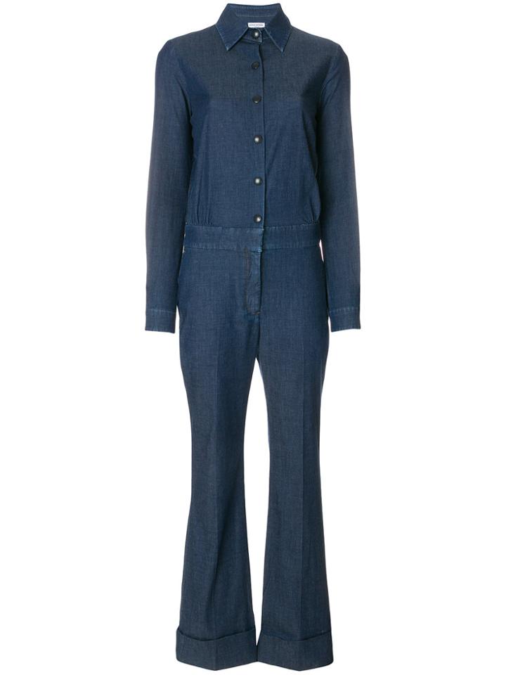 Sonia Rykiel Denim Flared Jumpsuit - Blue