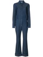 Sonia Rykiel Denim Flared Jumpsuit - Blue