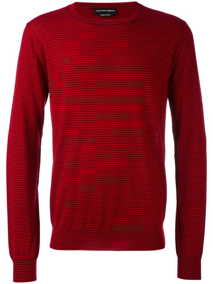 Alexander Mcqueen Slim Striped Jumper - Red