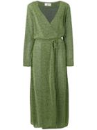 Danielapi Lurex Knit Wrap Dress - Green