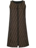 Fendi Vintage Reversible Shift Dress - Brown