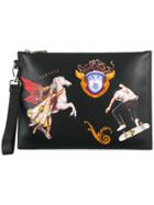 Versace Triptych Print Clutch - Black