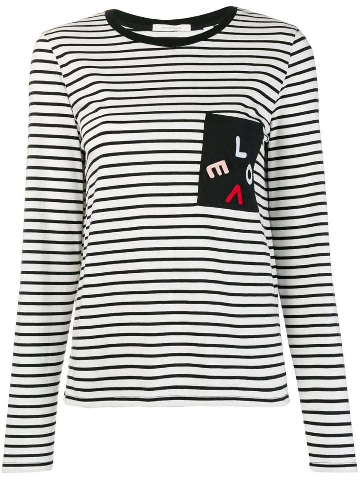 Chinti & Parker Love Striped Longsleeved T-shirt - White