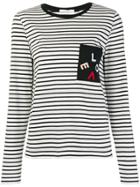 Chinti & Parker Love Striped Longsleeved T-shirt - White