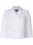 Emporio Armani Broderie Anglaise Cropped Jacket - White