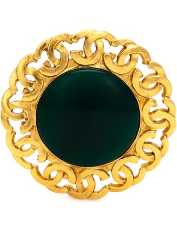 Chanel Vintage Gripoix Stone Brooch