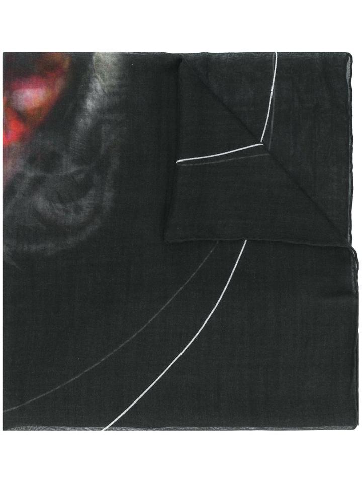 Givenchy Baboon Print Scarf, Men's, Black, Silk/cashmere