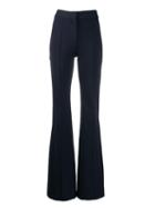 Victoria Victoria Beckham Pin Tuck Flared Trousers - Blue