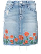 Mother Embroidered Denim Skirt - Blue