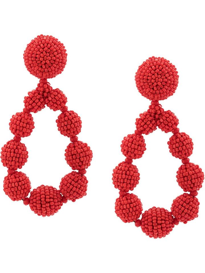 Sachin & Babi Ball Earrings - Red