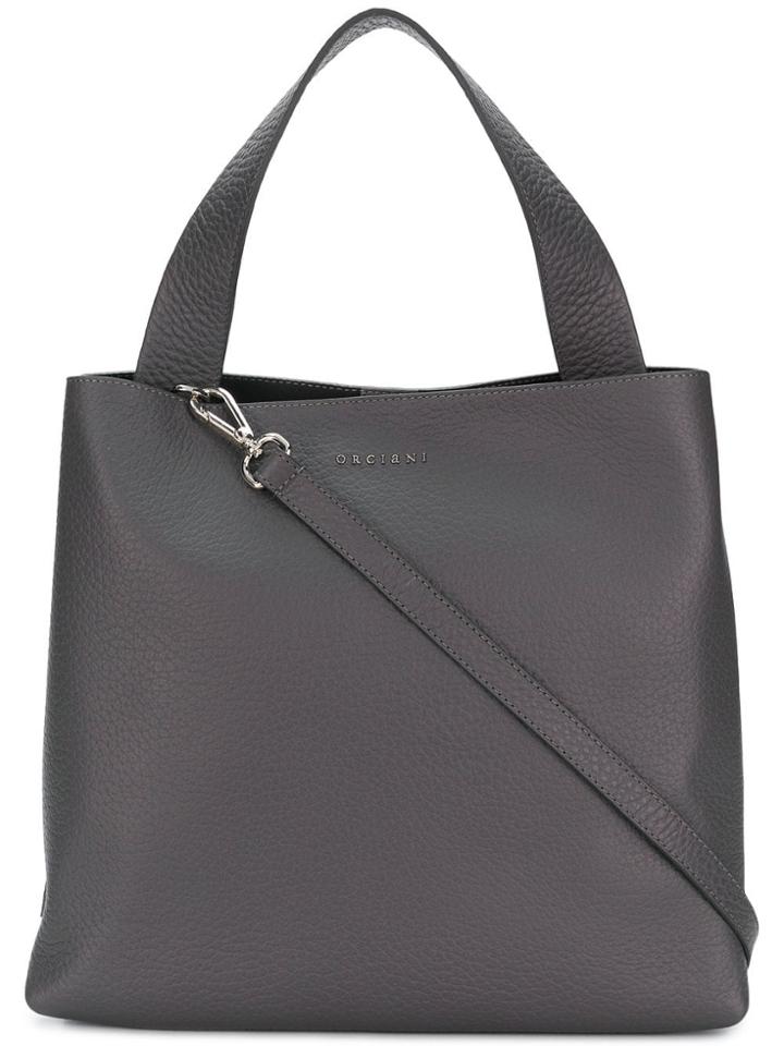 Orciani Logo Plaque Tote - Grey
