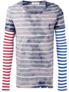 Faith Connexion - Stained Striped Destroyed T-shirt - Unisex - Cotton - S, White, Cotton