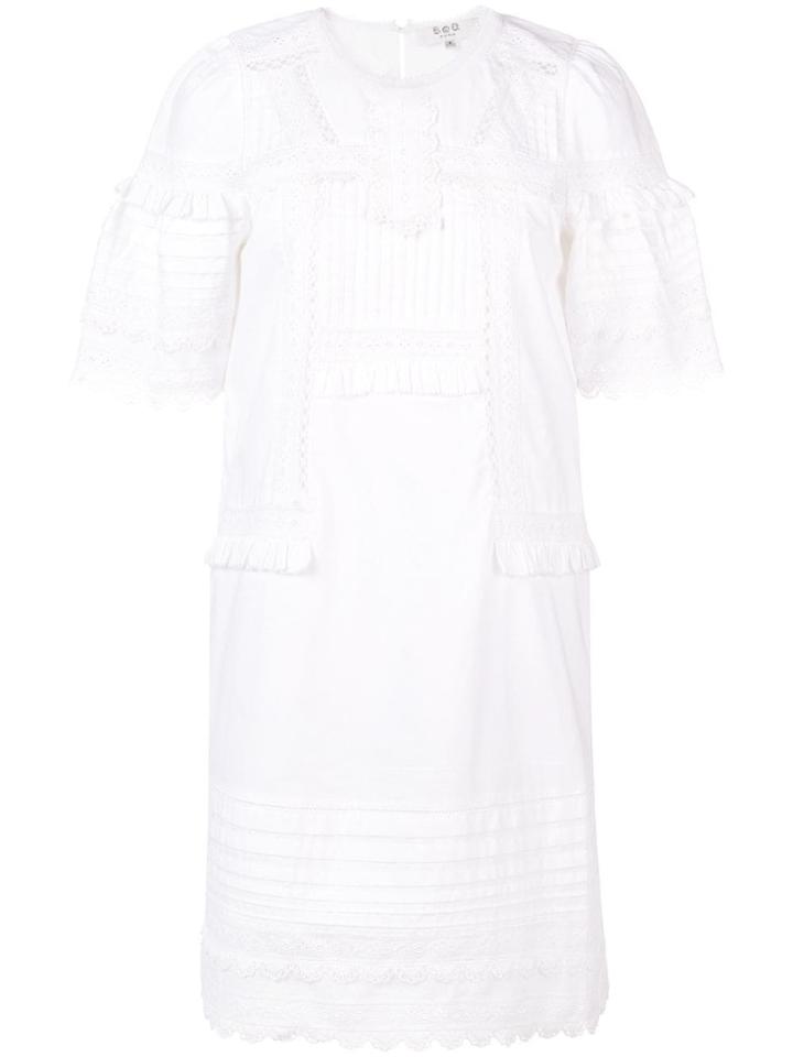 Sea Embroidered Doily Detailed Dress - White