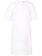Sea Embroidered Doily Detailed Dress - White