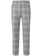 Pt01 Checked Cropped Trousers - Grey