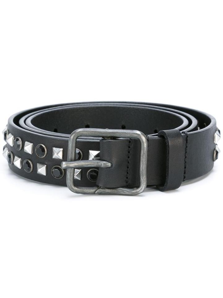 Dsquared2 Pyramid And Sphere Studded Belt, Men's, Size: 100, Black, Acrylic/iron/brass/calf Leather