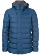 Herno - Hooded Padded Coat - Men - Cotton/polyamide/feather/goose Down - 52, Blue, Cotton/polyamide/feather/goose Down