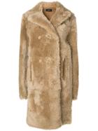 Joseph Long Fur Coat - Brown