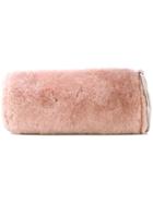 Kara Shearling Wristlet Bag - Pink & Purple