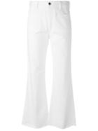 Aries Indy Flare Twill Jeans, Women's, Size: 27, White, Cotton/spandex/elastane