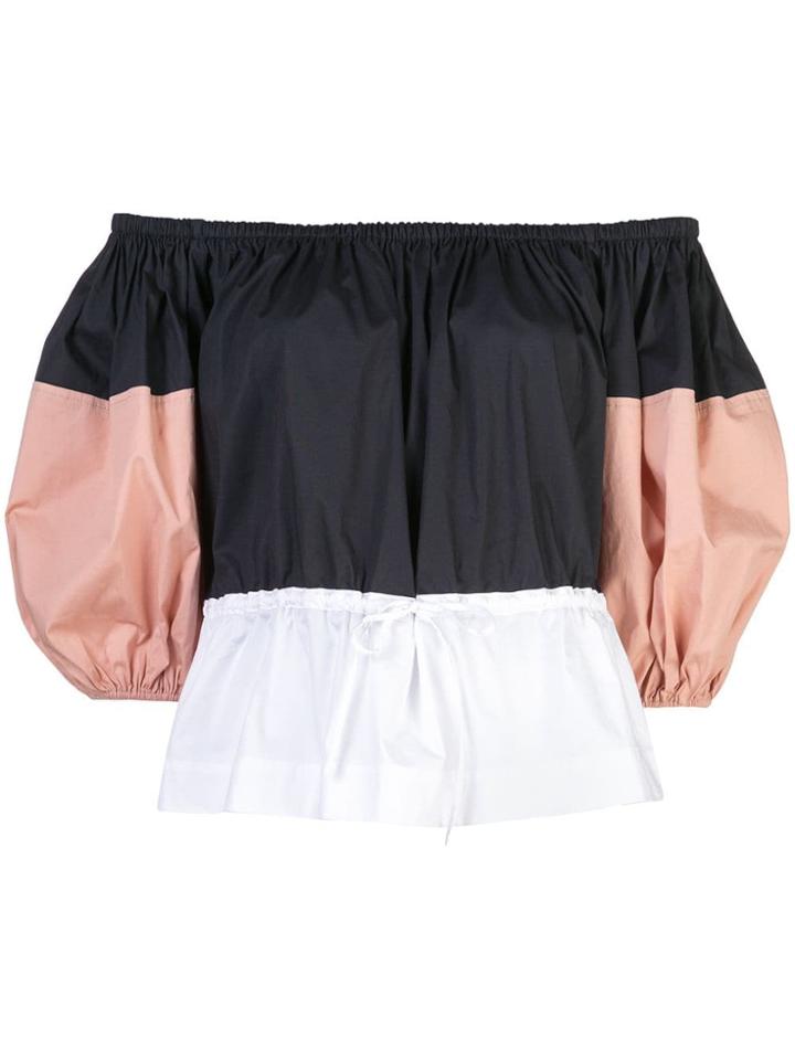Staud Off The Shoulder Pleated Top - Black
