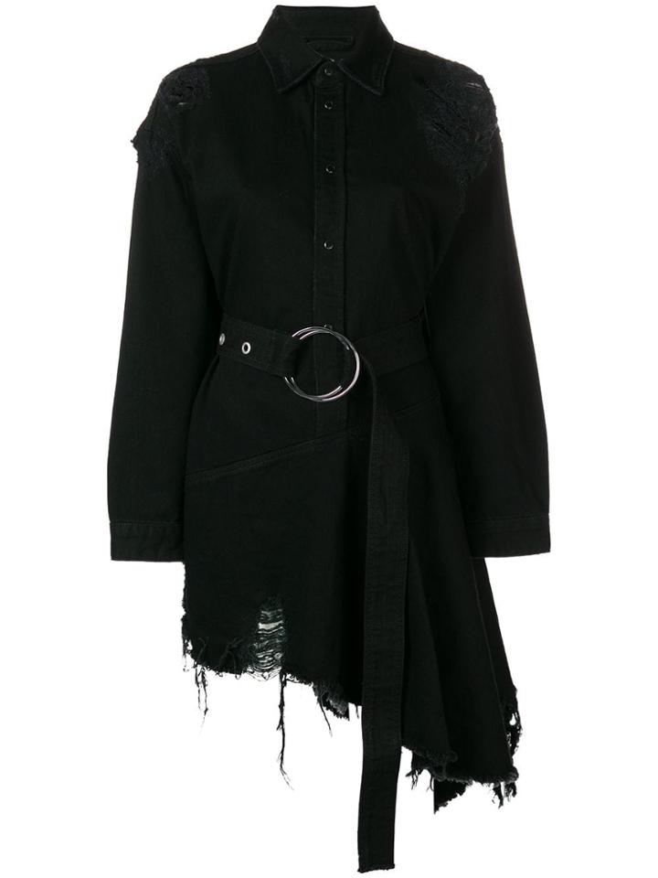 Diesel Asymmetric Shirt Dress - Black