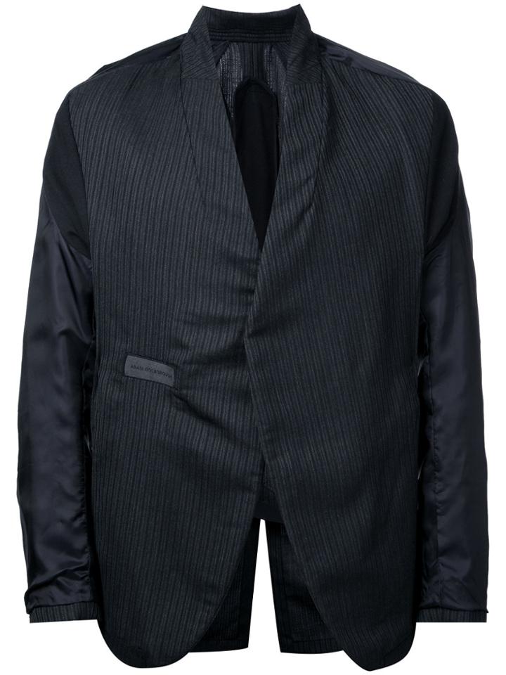 Abasi Rosborough Striped Panel Blazer - Black