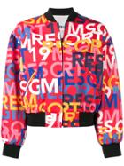 Msgm Logo Bomber Jacket - Red