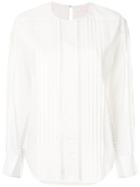 Chloé Mesh Insert Long Sleeve Blouse - White