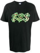 Sss World Corp Contrasting Print T-shirt - Black