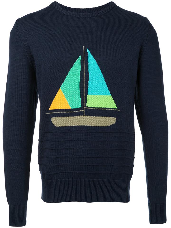 Monsieur Lacenaire - Sailboat Jumper - Men - Cotton - L, Blue, Cotton