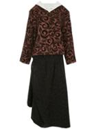 Comme Des Garçons Pre-owned Swirling Fleur Skirt Suit - Brown