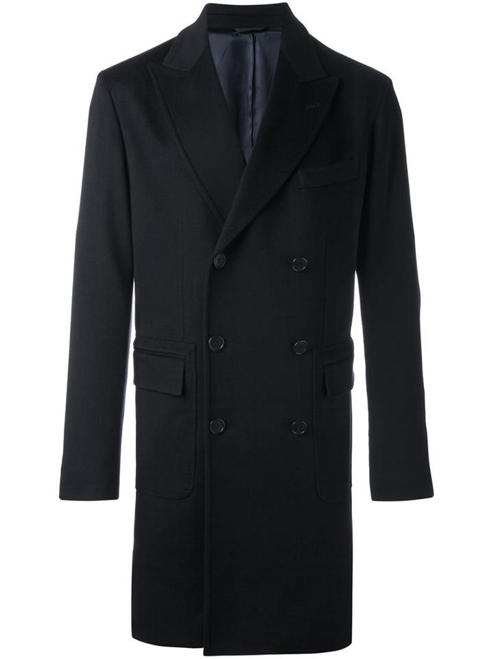 Aspesi Double Breasted Coat, Men's, Size: Small, Blue, Viscose/wool