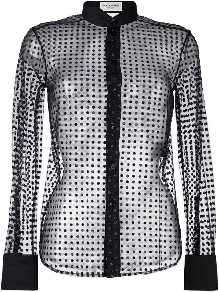 Saint Laurent Polka Dot Tulle Shirt