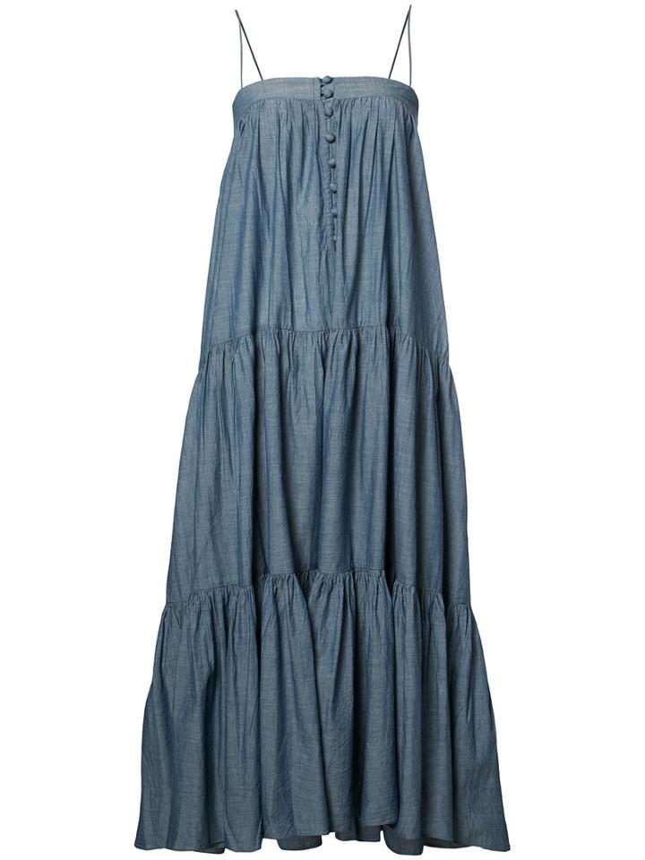 Apiece Apart Tangiers Dress, Women's, Size: 4, Blue, Cotton